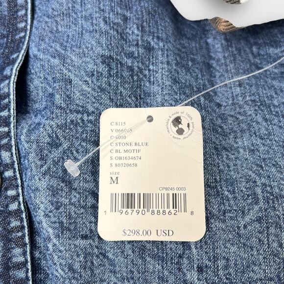 Free People Team Spirit Jacket in Stone Blue Size Medium NEW - Picture 5 of 9